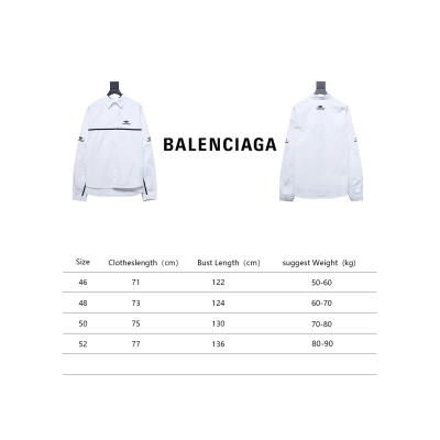 Balenciaga 24FW 3B White Stripe Embroidery Long Sleeve Shirt White 02
