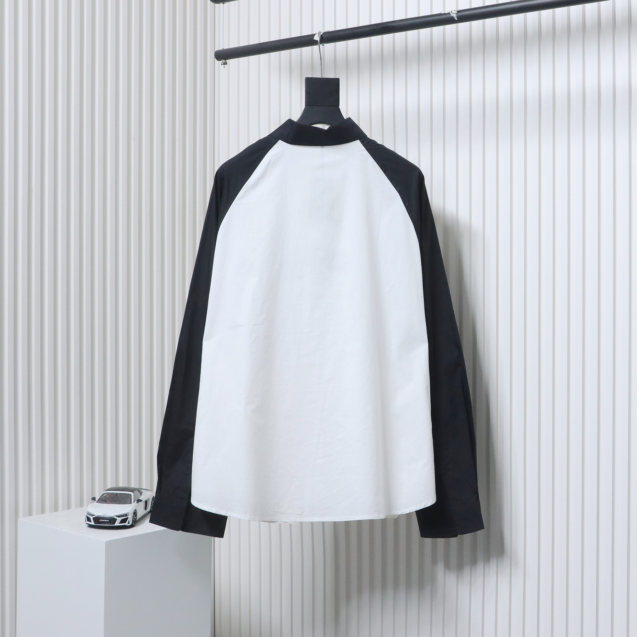 Balenciaga 24FW Black And White Panda 3B Embroidered Long Sleeve Shirt