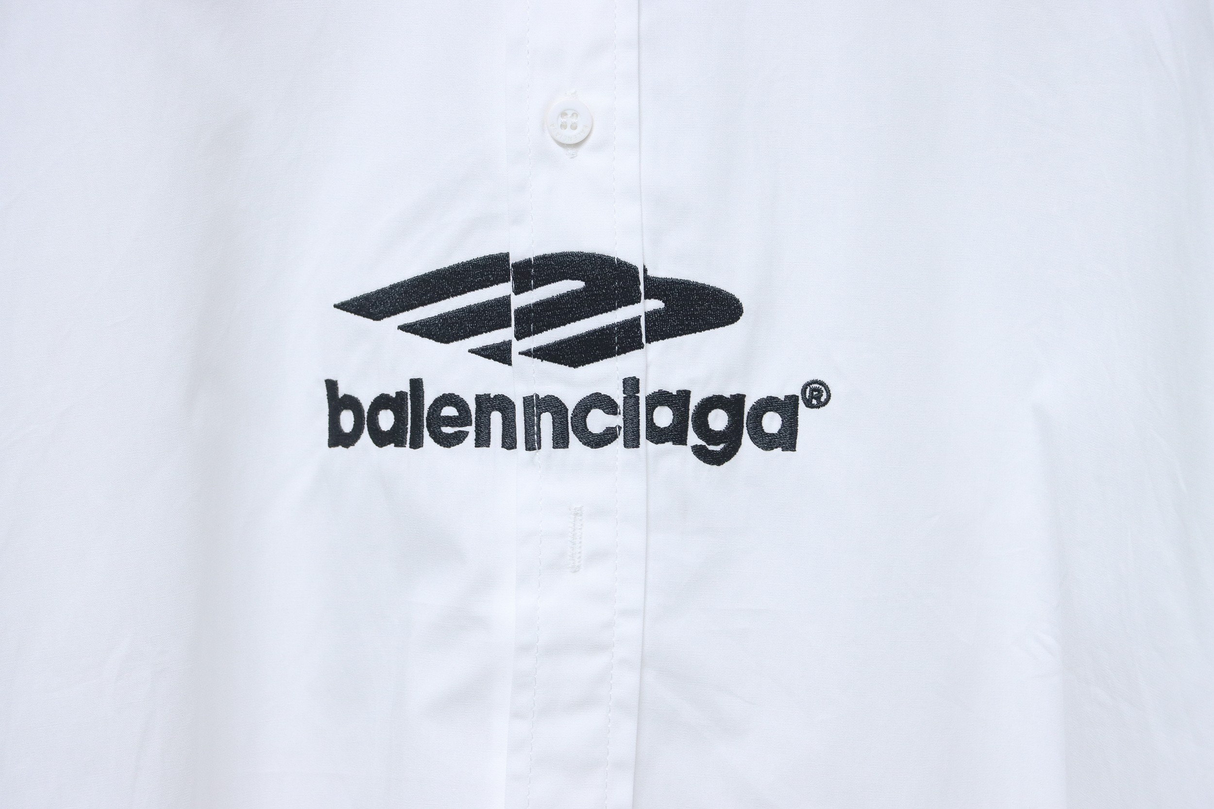 Balenciaga 24FW Black And White Panda 3B Embroidered Long Sleeve Shirt