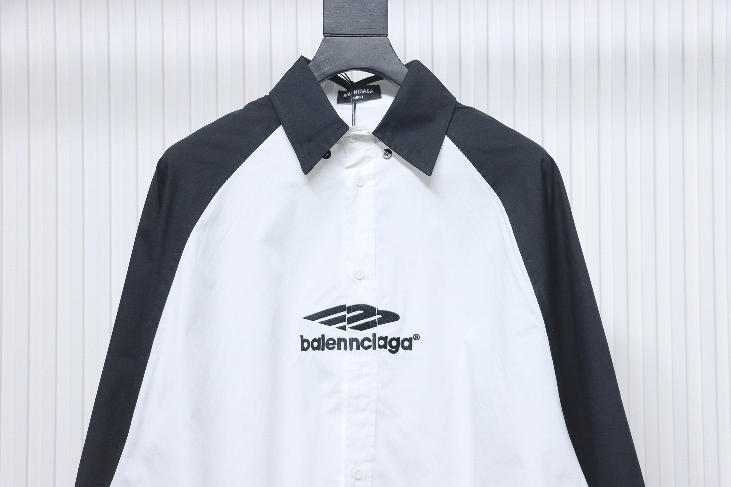 Balenciaga 24FW Black And White Panda 3B Embroidered Long Sleeve Shirt