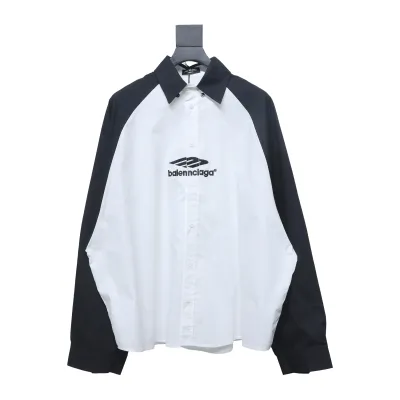 Balenciaga 24FW Black And White Panda 3B Embroidered Long Sleeve Shirt 01