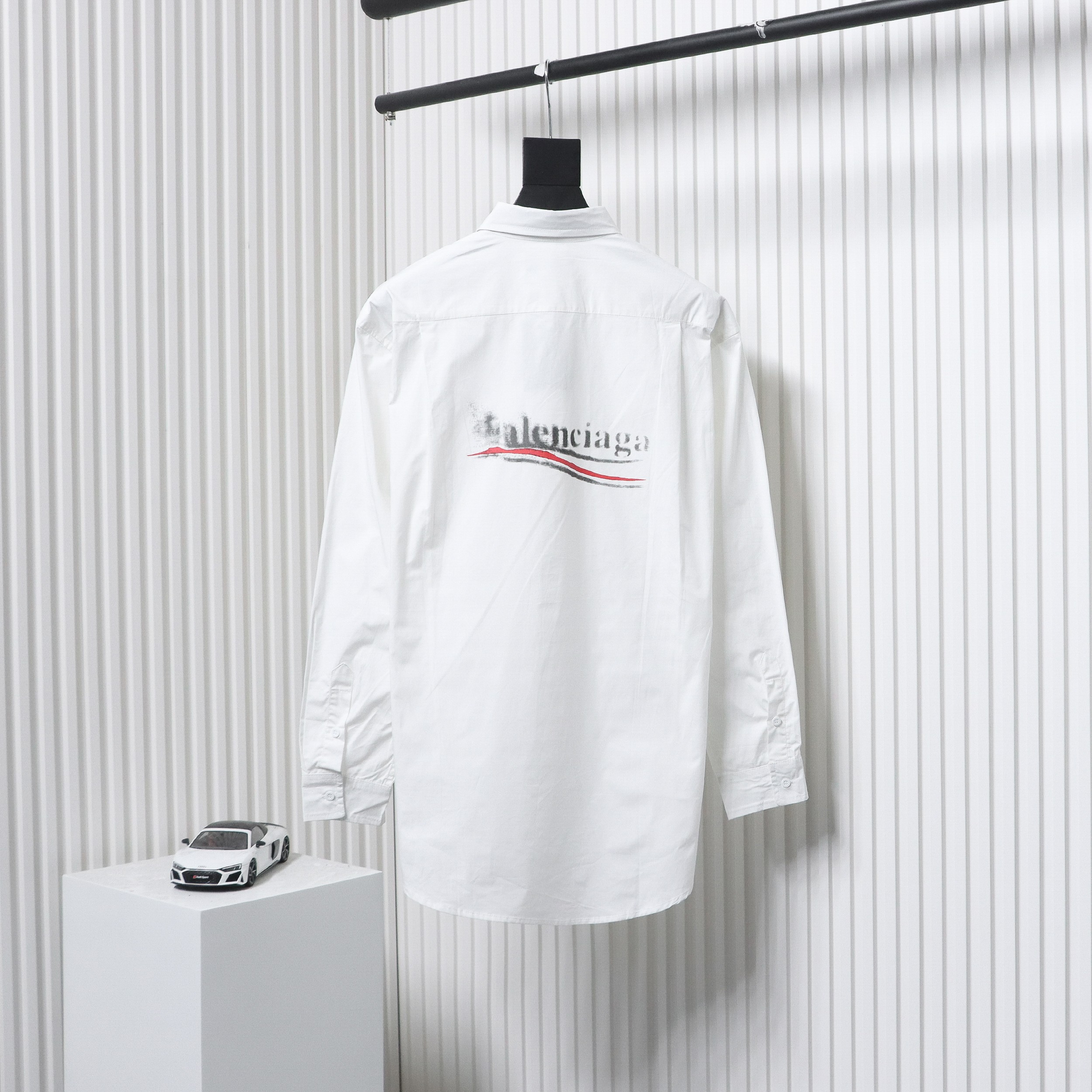 Balenciaga 24FW Blurred Coke Print Long Sleeve Shirt