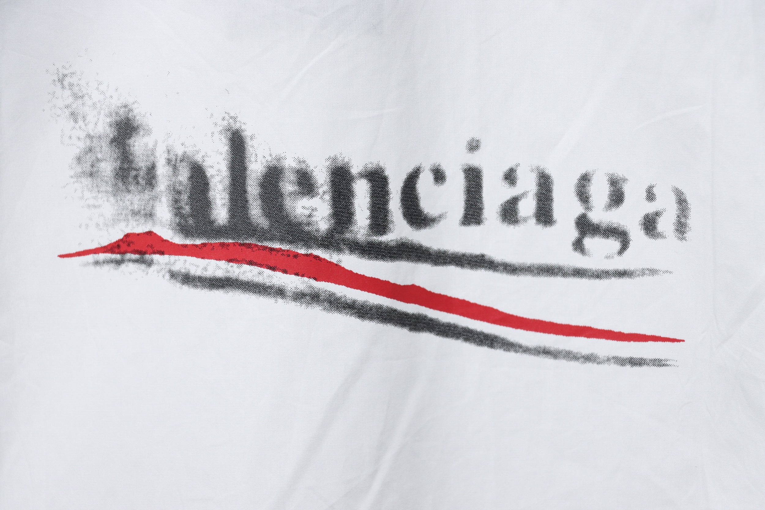 Balenciaga 24FW Blurred Coke Print Long Sleeve Shirt
