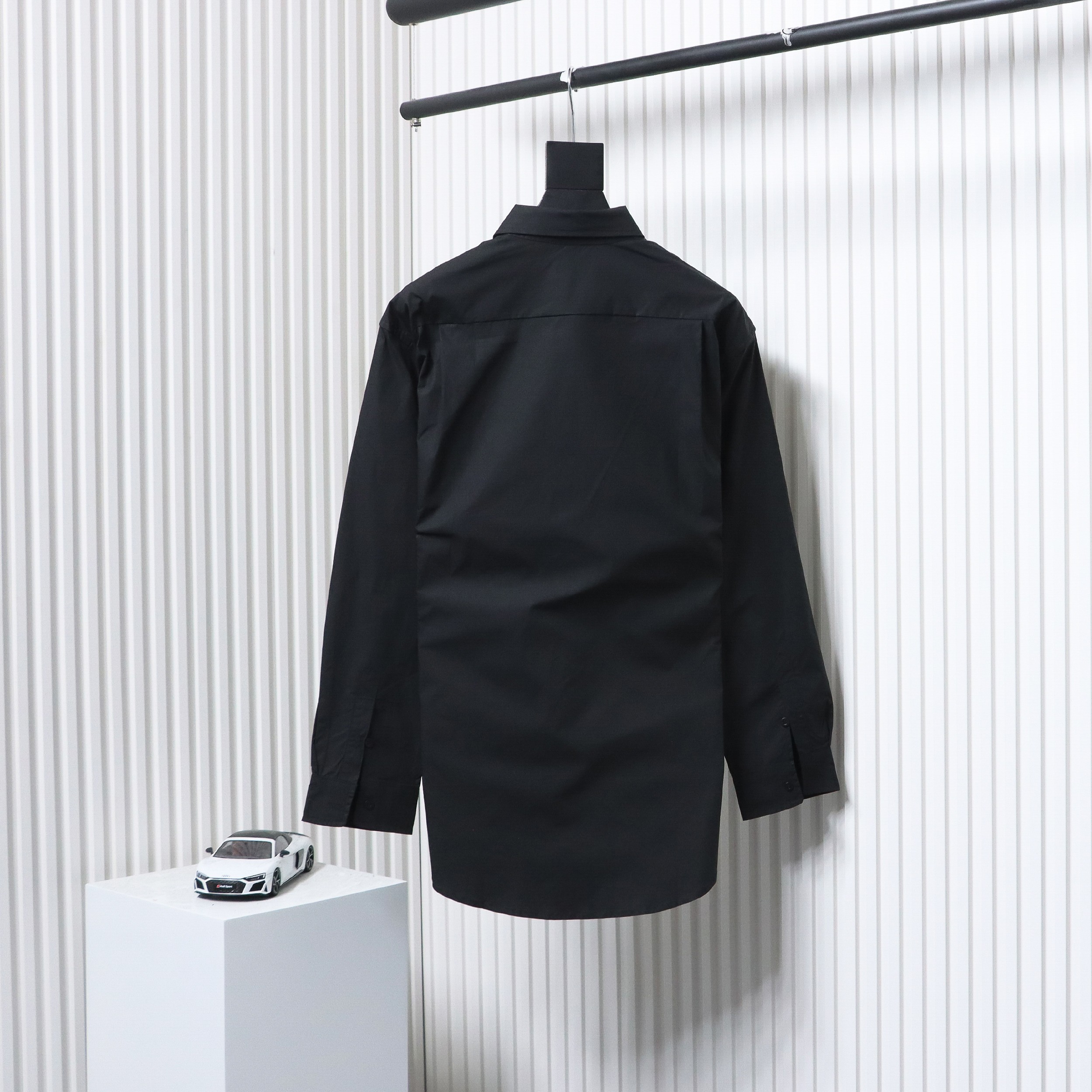 Balenciaga 24FW Classic Coke Embroidered Logo Long Sleeve Shirt Black