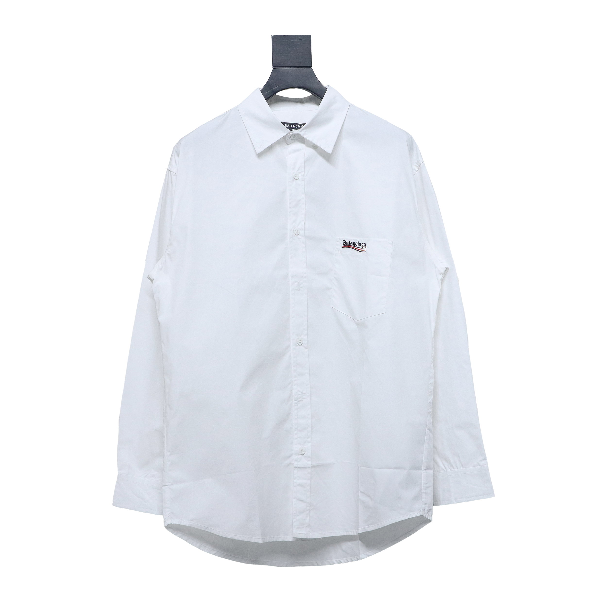 Balenciaga 24FW Classic Coke Embroidered Logo Long Sleeve Shirt White