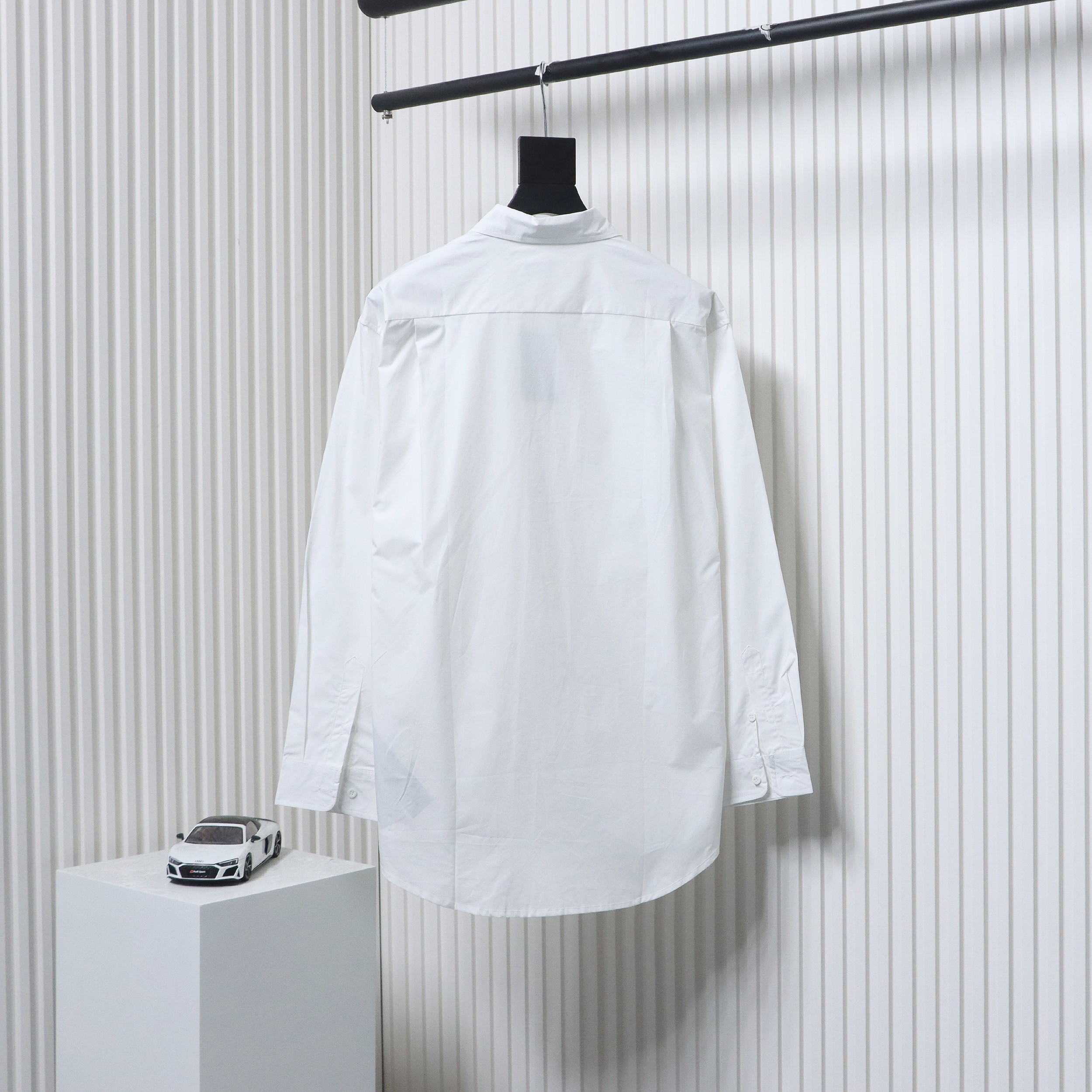 Balenciaga 24FW Classic Coke Embroidered Logo Long Sleeve Shirt White