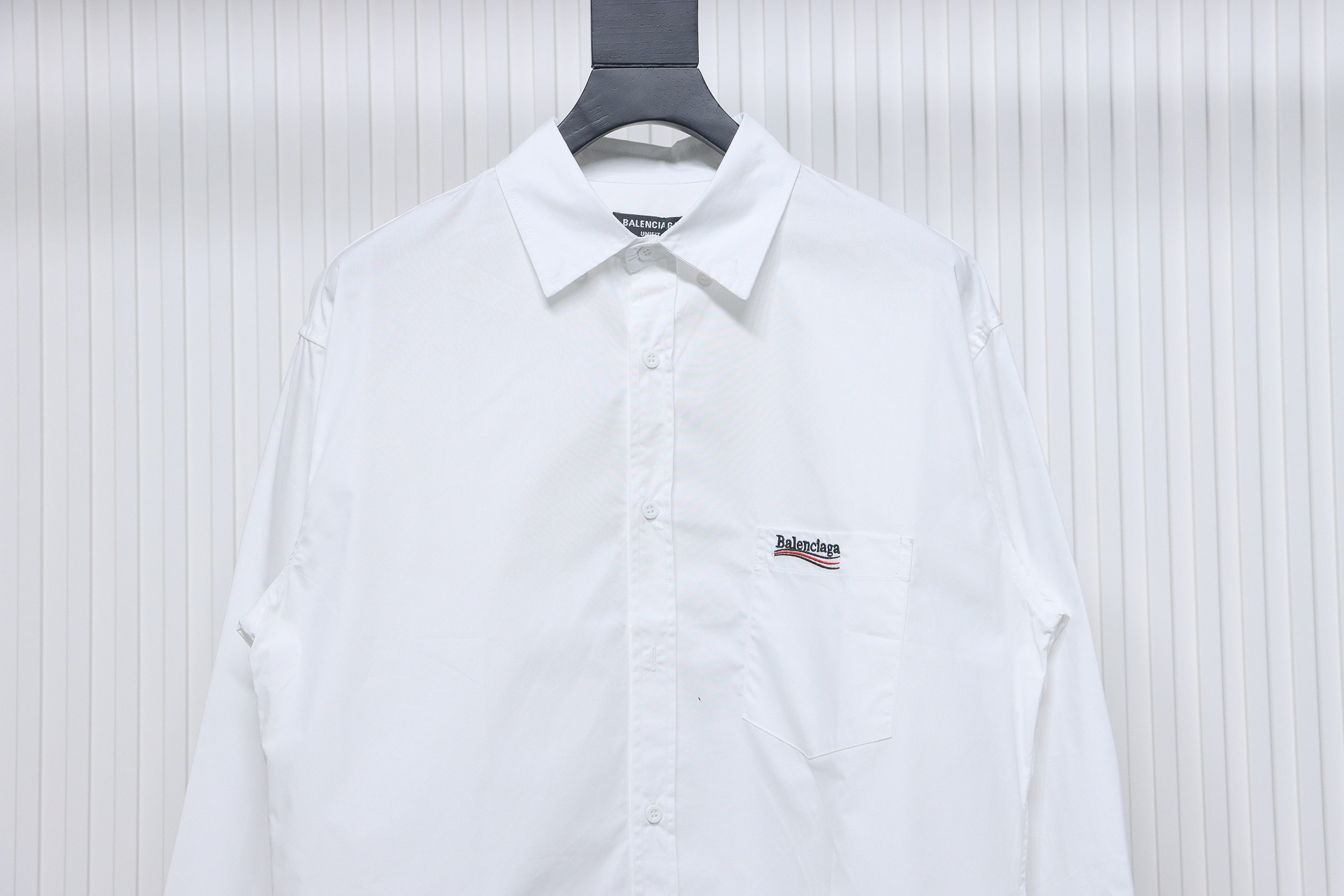 Balenciaga 24FW Classic Coke Embroidered Logo Long Sleeve Shirt White