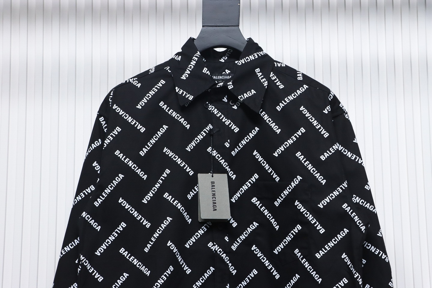Balenciaga 24Fw Cross Twill Paris Letter Barrage Long Sleeve Shirt