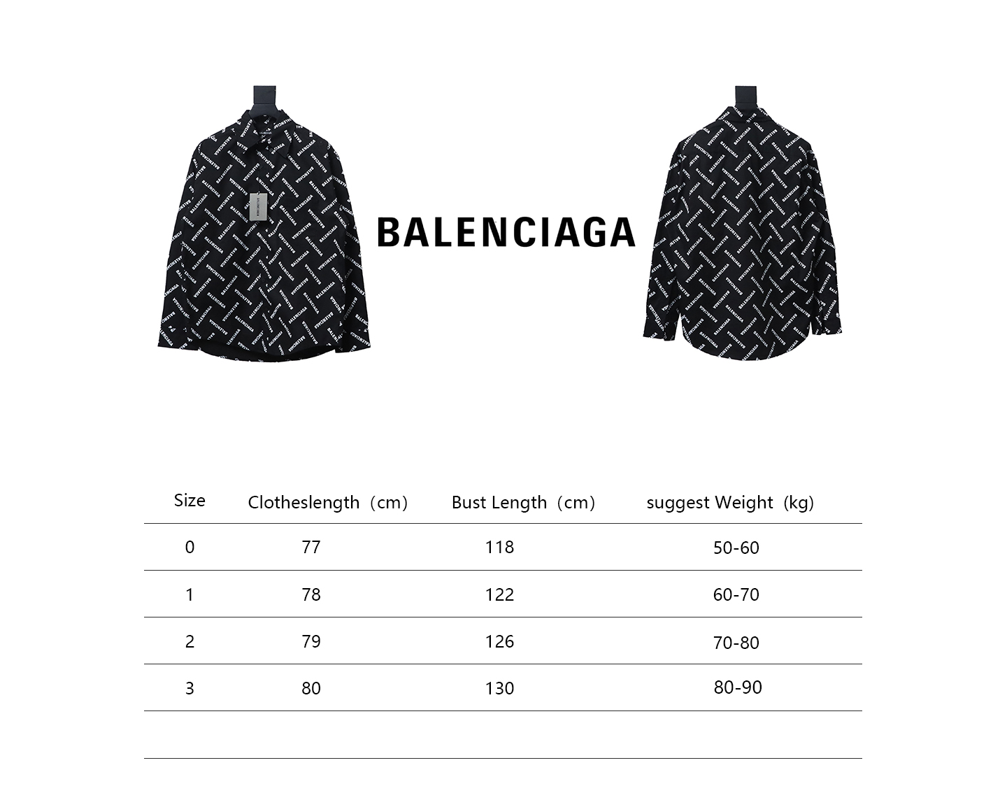 Balenciaga 24Fw Cross Twill Paris Letter Barrage Long Sleeve Shirt