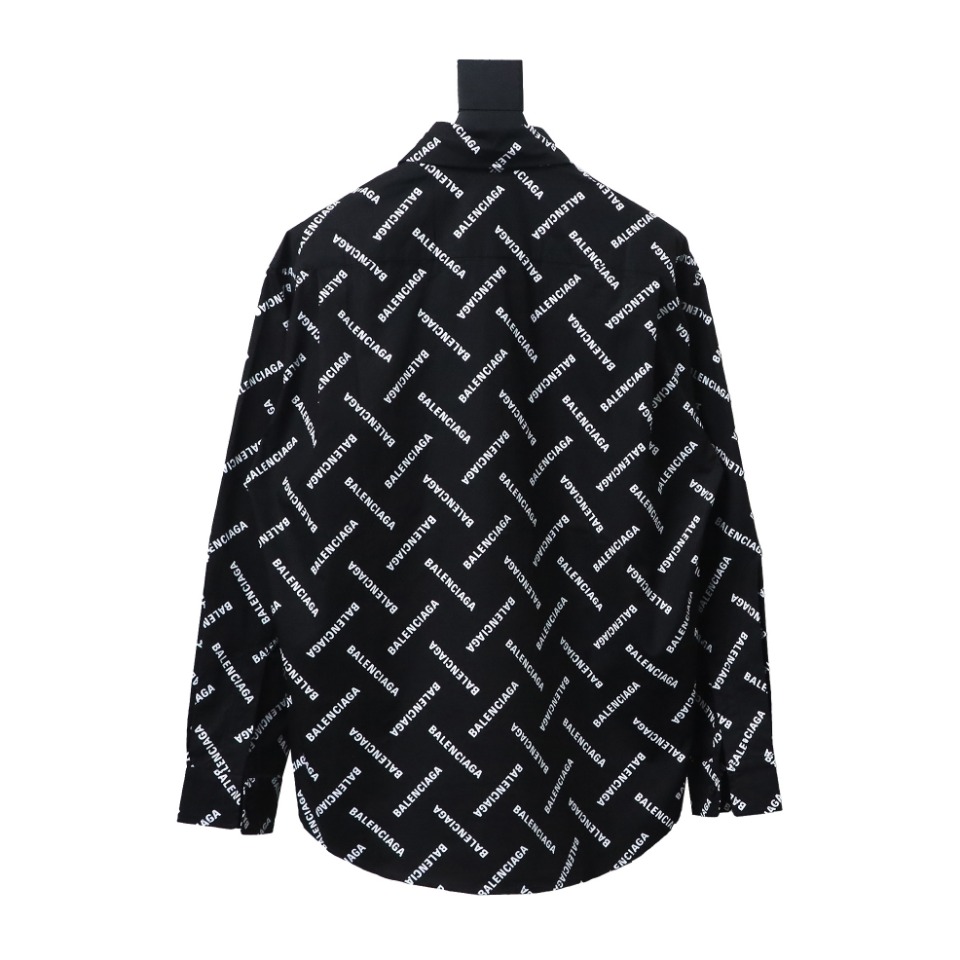 Balenciaga 24Fw Cross Twill Paris Letter Barrage Long Sleeve Shirt