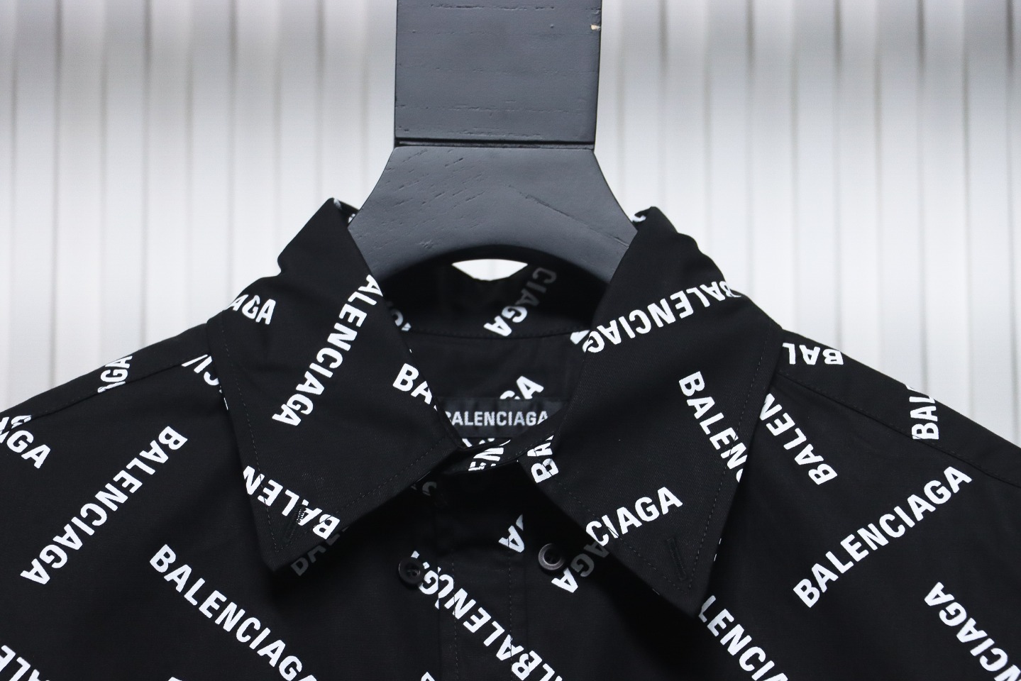 Balenciaga 24Fw Cross Twill Paris Letter Barrage Long Sleeve Shirt