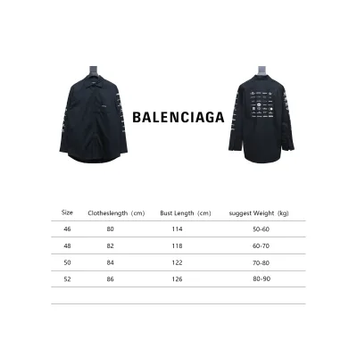 Balenciaga 24FW Historical Logo Printed Long Sleeve Shirt Black 02