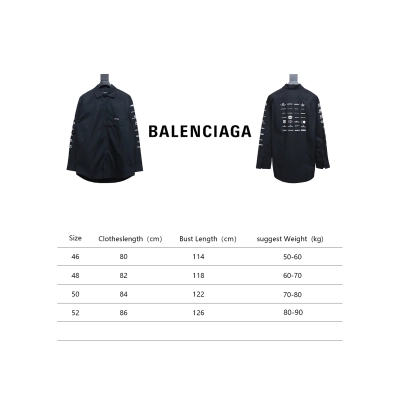 Balenciaga 24FW Historical Logo Printed Long Sleeve Shirt Black 02