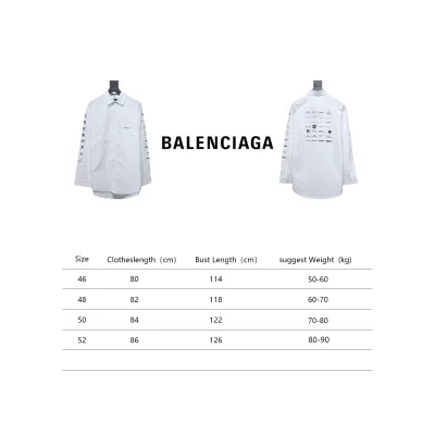 Balenciaga 24FW Historical Logo Printed Long Sleeve Shirt White 02