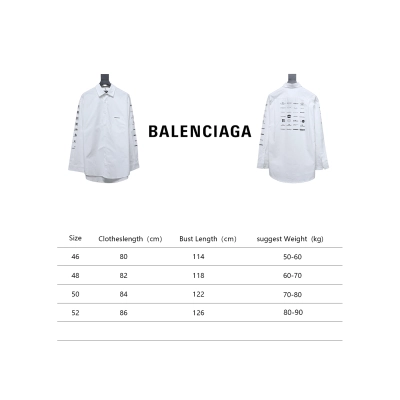 Balenciaga 24FW Historical Logo Printed Long Sleeve Shirt White 02