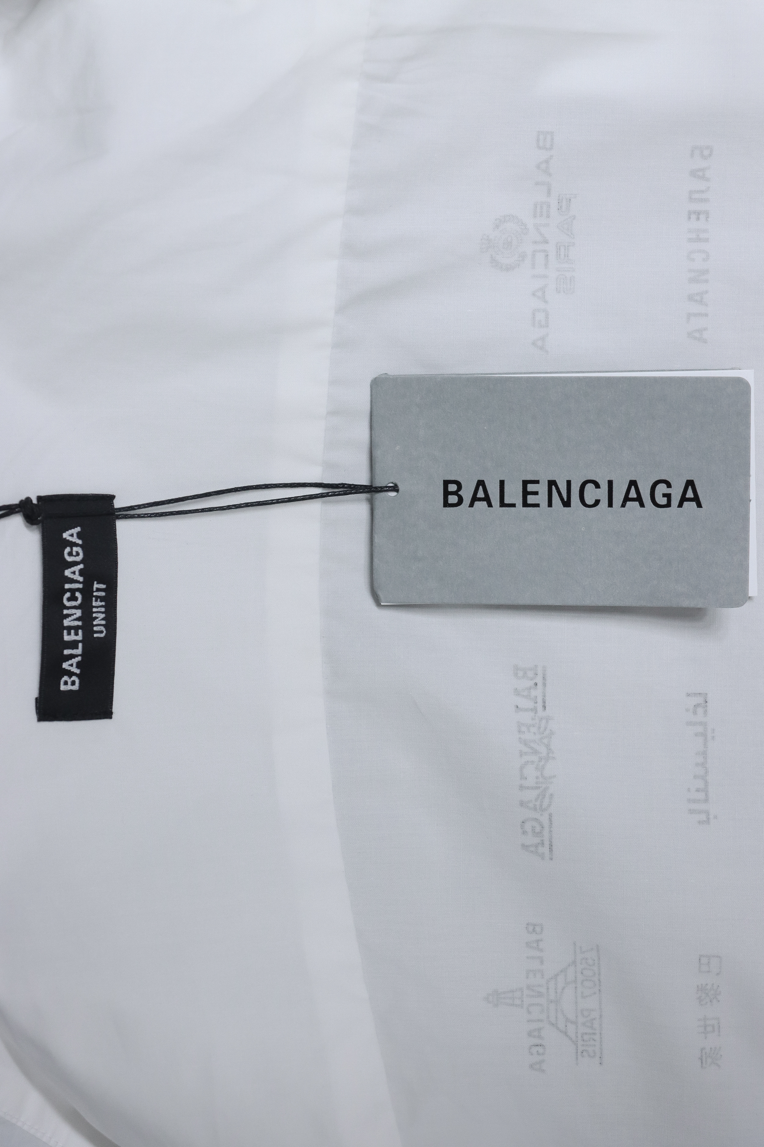 Balenciaga 24FW Historical Logo Printed Long Sleeve Shirt White