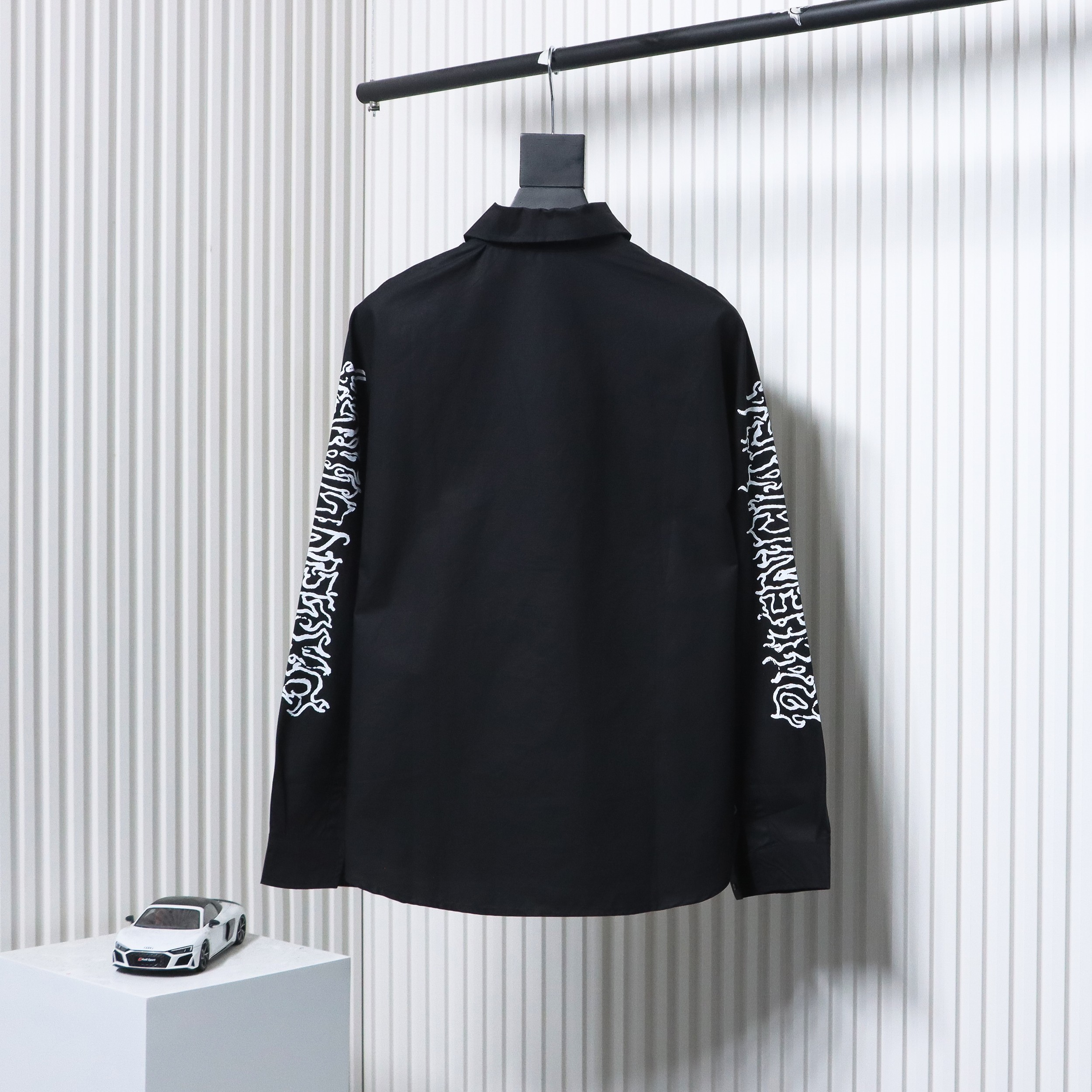Balenciaga 24FW Hollow Flame Totem Print Long Sleeve Shirt