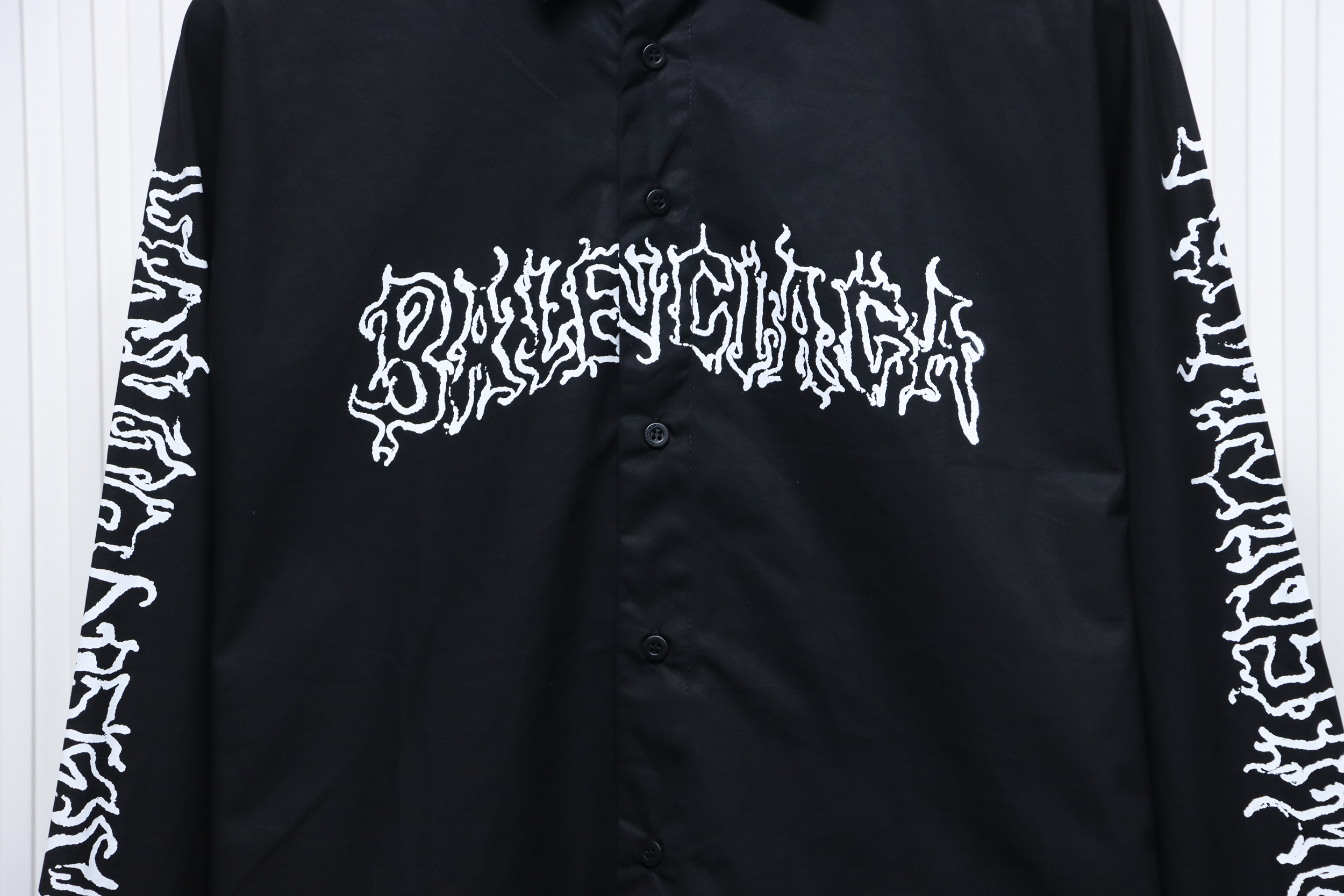 Balenciaga 24FW Hollow Flame Totem Print Long Sleeve Shirt