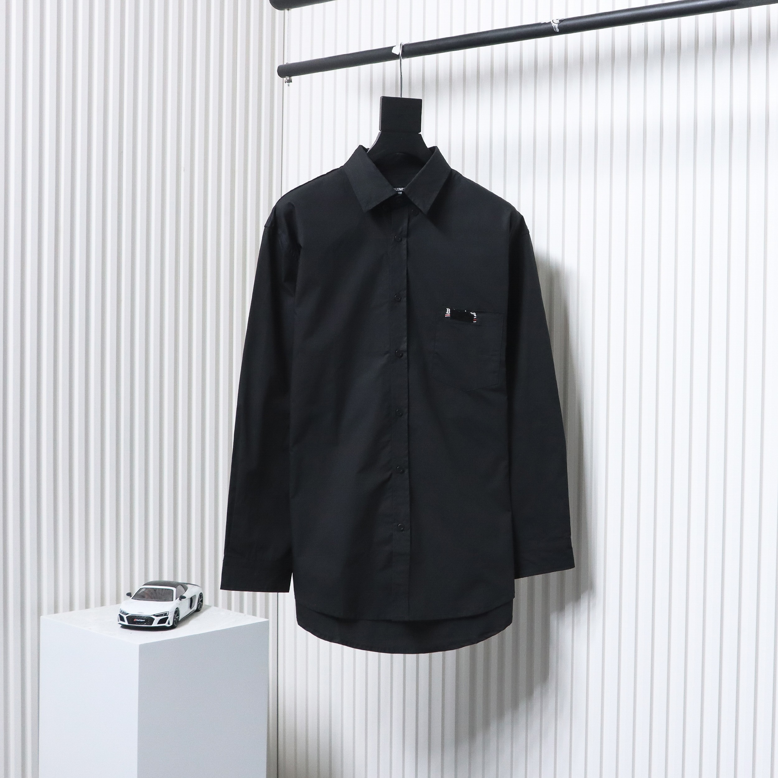 Balenciaga 24FW Lamination-Embroidered Coke Long-Sleeved Shirt