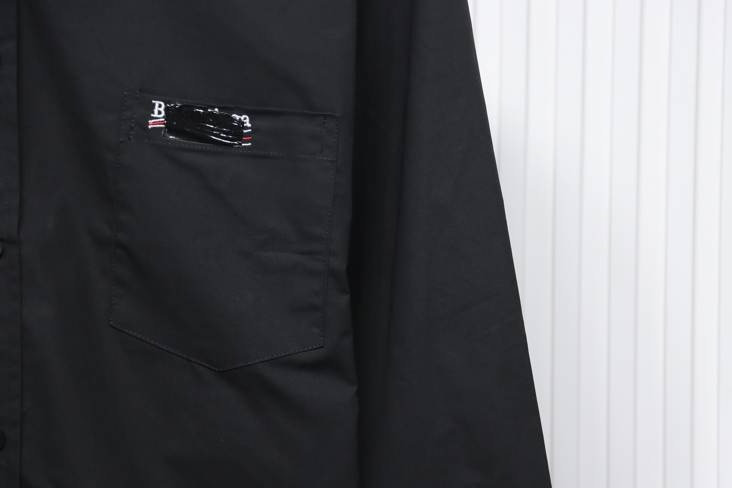 Balenciaga 24FW Lamination-Embroidered Coke Long-Sleeved Shirt