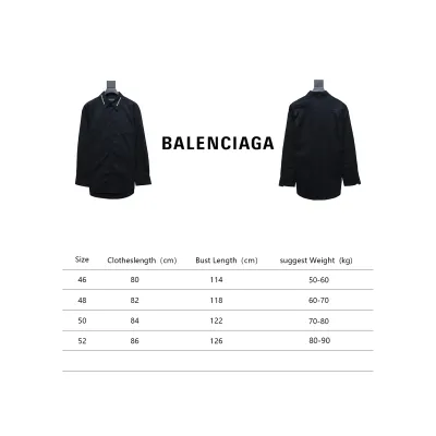 Balenciaga 24FW Neckline Lettering Embroidery Long Sleeve Shirt Black 02