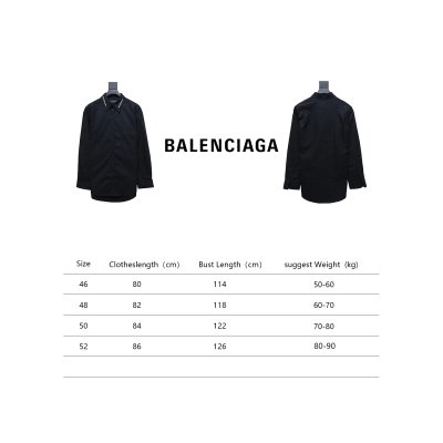 Balenciaga 24FW Neckline Lettering Embroidery Long Sleeve Shirt Black 02
