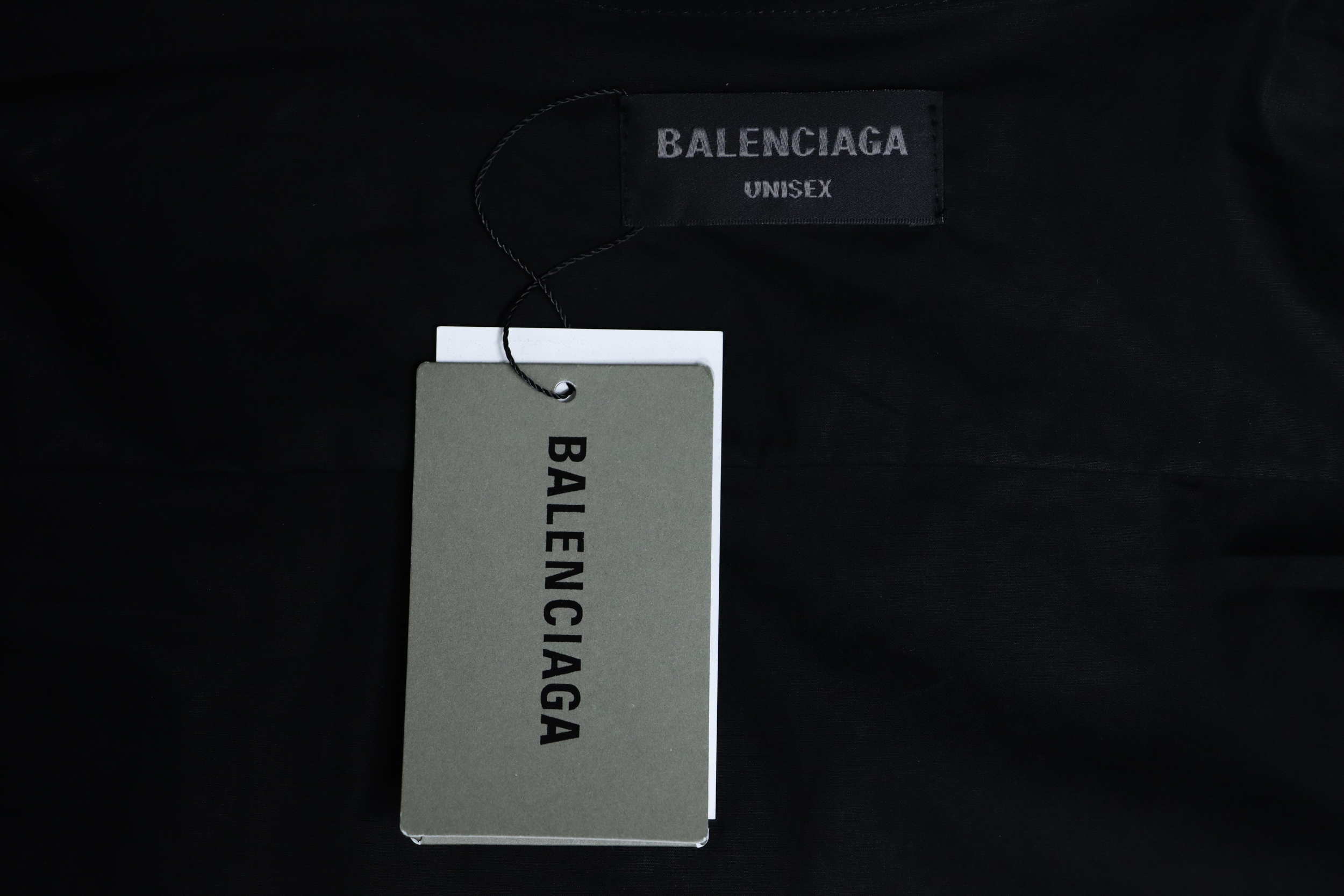 Balenciaga 24FW Neckline Lettering Embroidery Long Sleeve Shirt Black