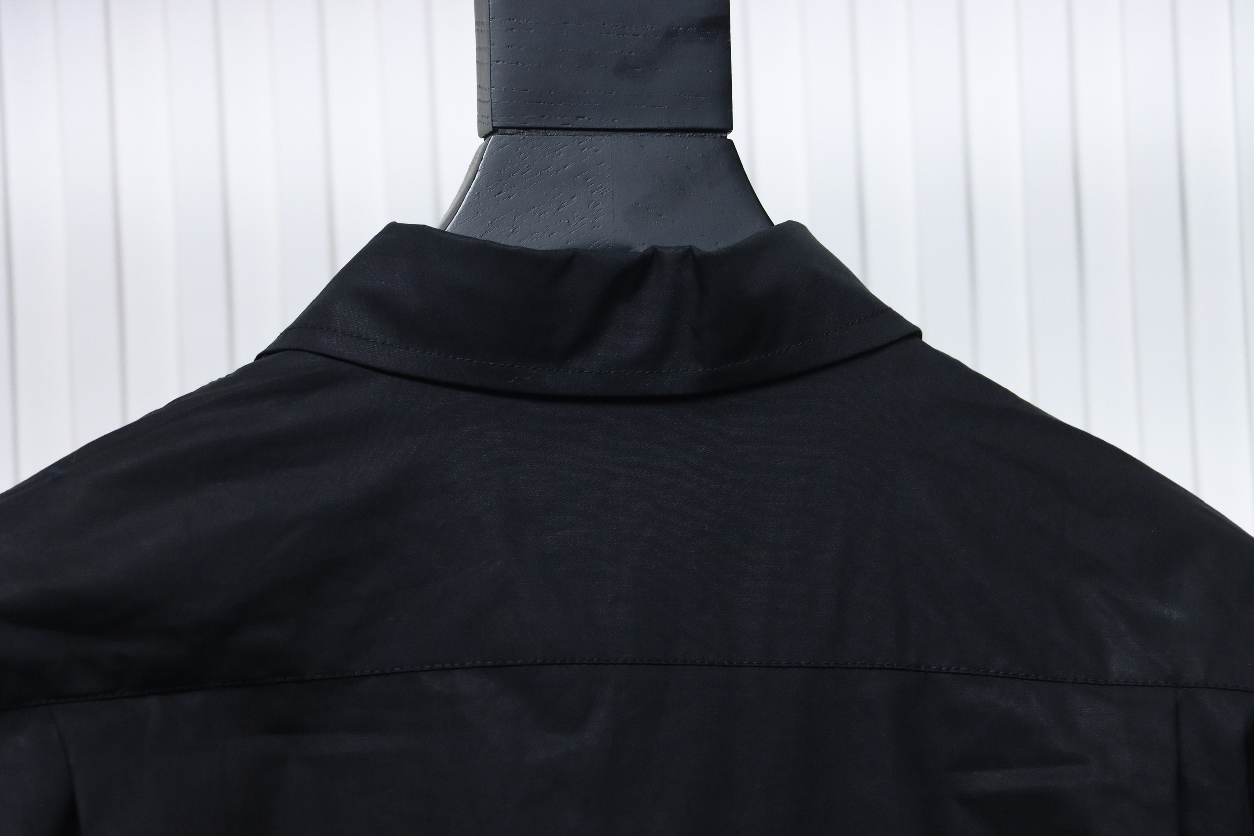 Balenciaga 24FW Neckline Lettering Embroidery Long Sleeve Shirt Black