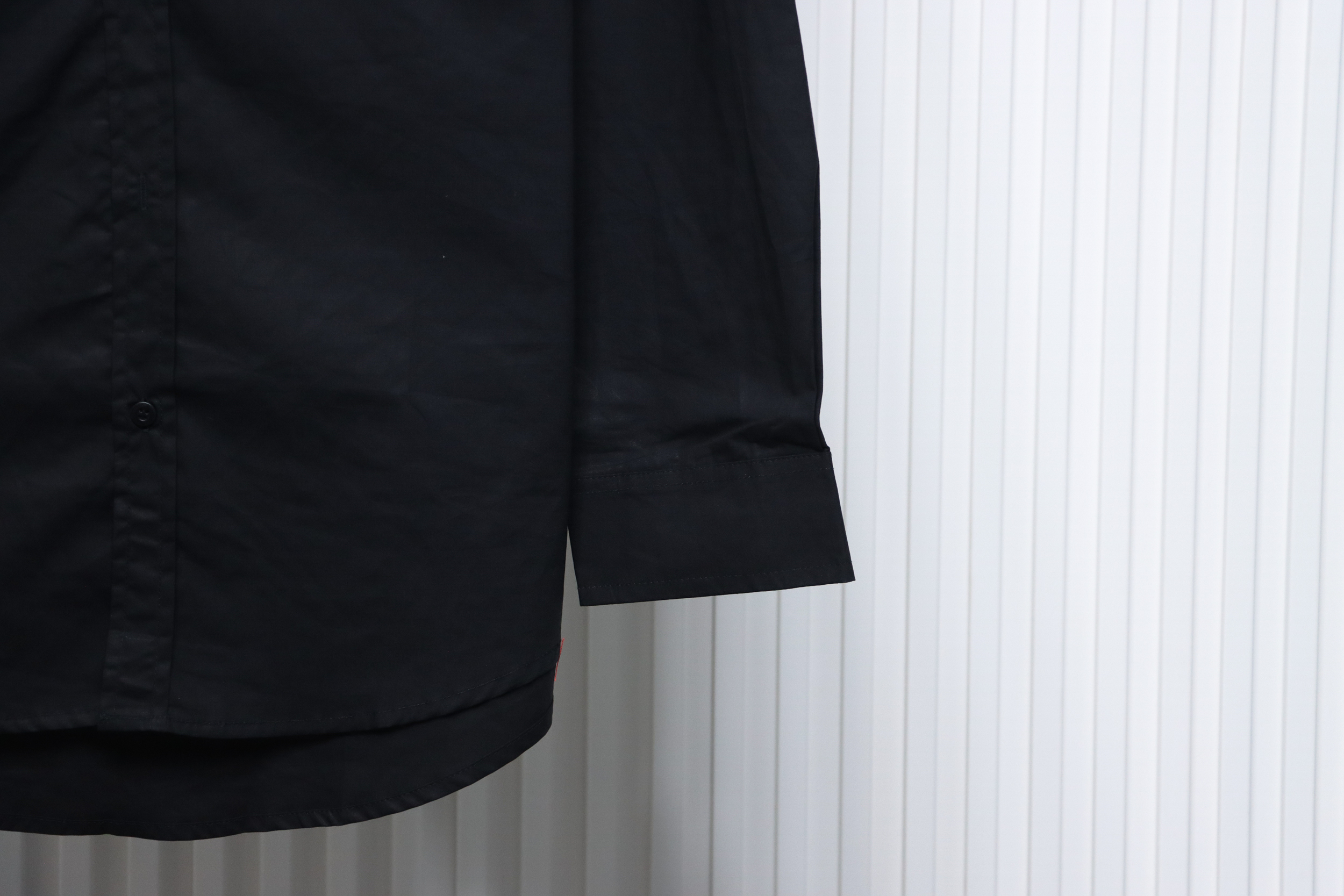 Balenciaga 24FW Neckline Lettering Embroidery Long Sleeve Shirt Black