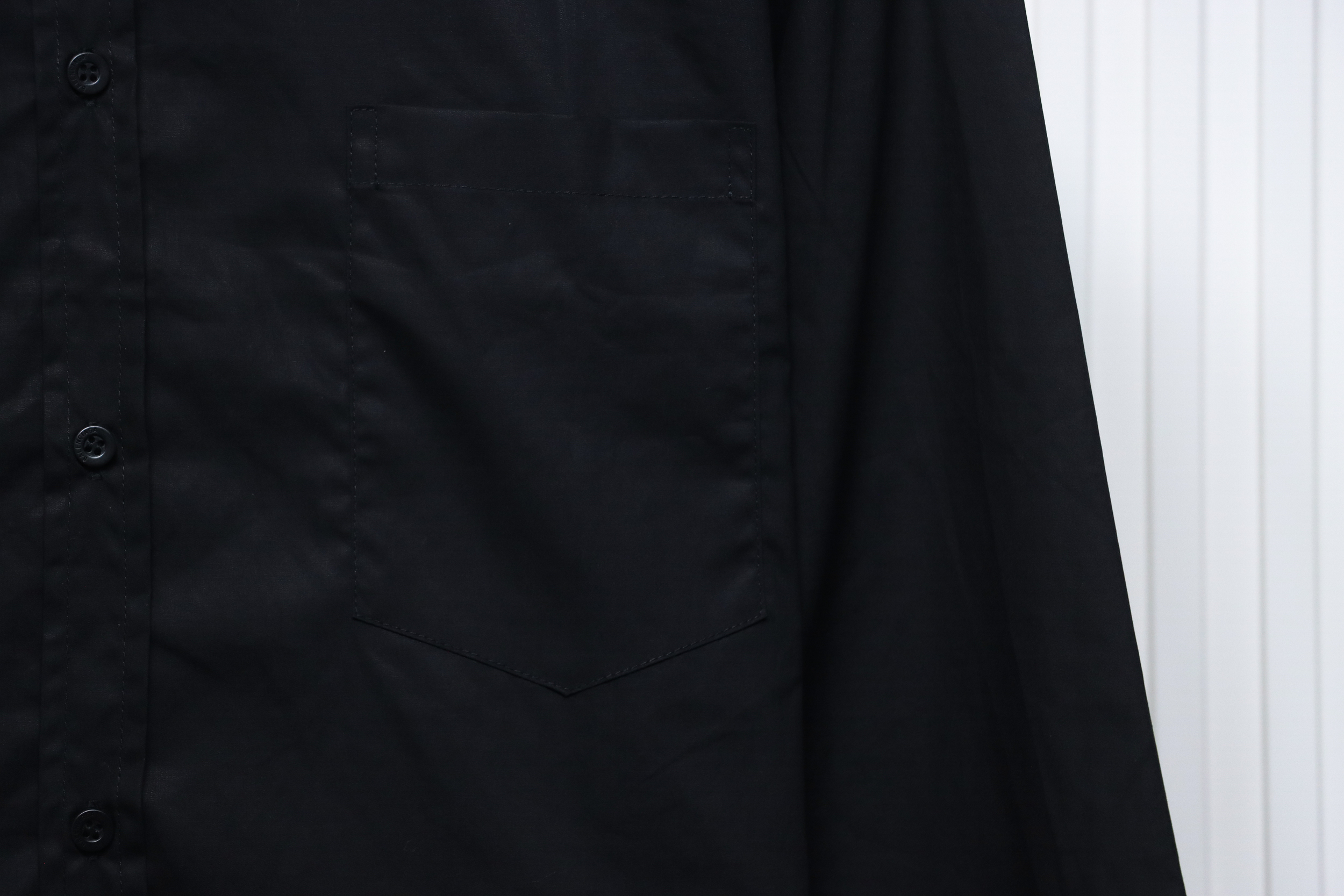 Balenciaga 24FW Neckline Lettering Embroidery Long Sleeve Shirt Black