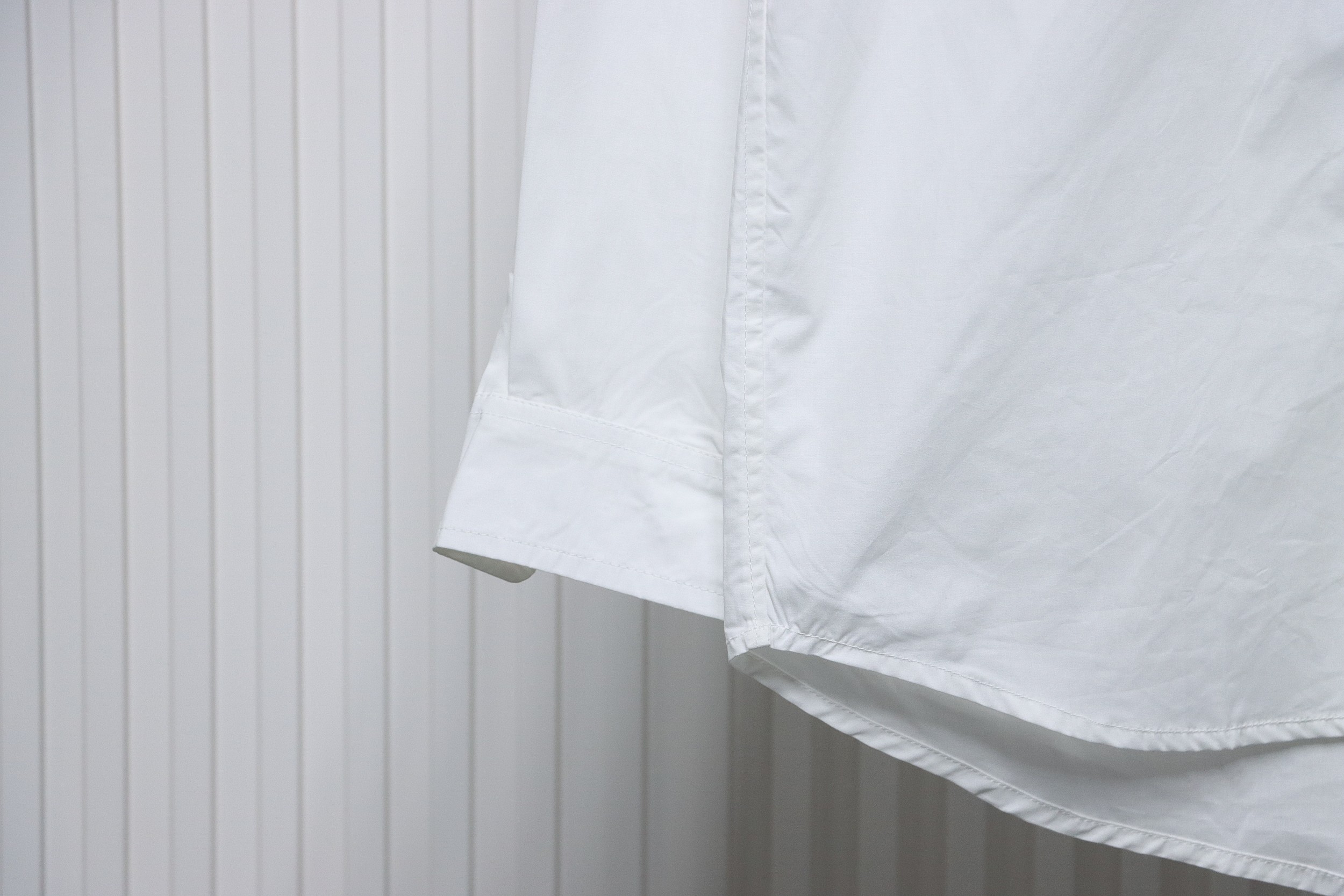 Balenciaga 24FW Neckline Lettering Embroidery Long Sleeve Shirt White