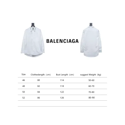 Balenciaga 24FW Neckline Lettering Embroidery Long Sleeve Shirt White 02