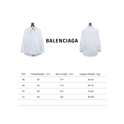 Balenciaga 24FW Neckline Lettering Embroidery Long Sleeve Shirt White 02