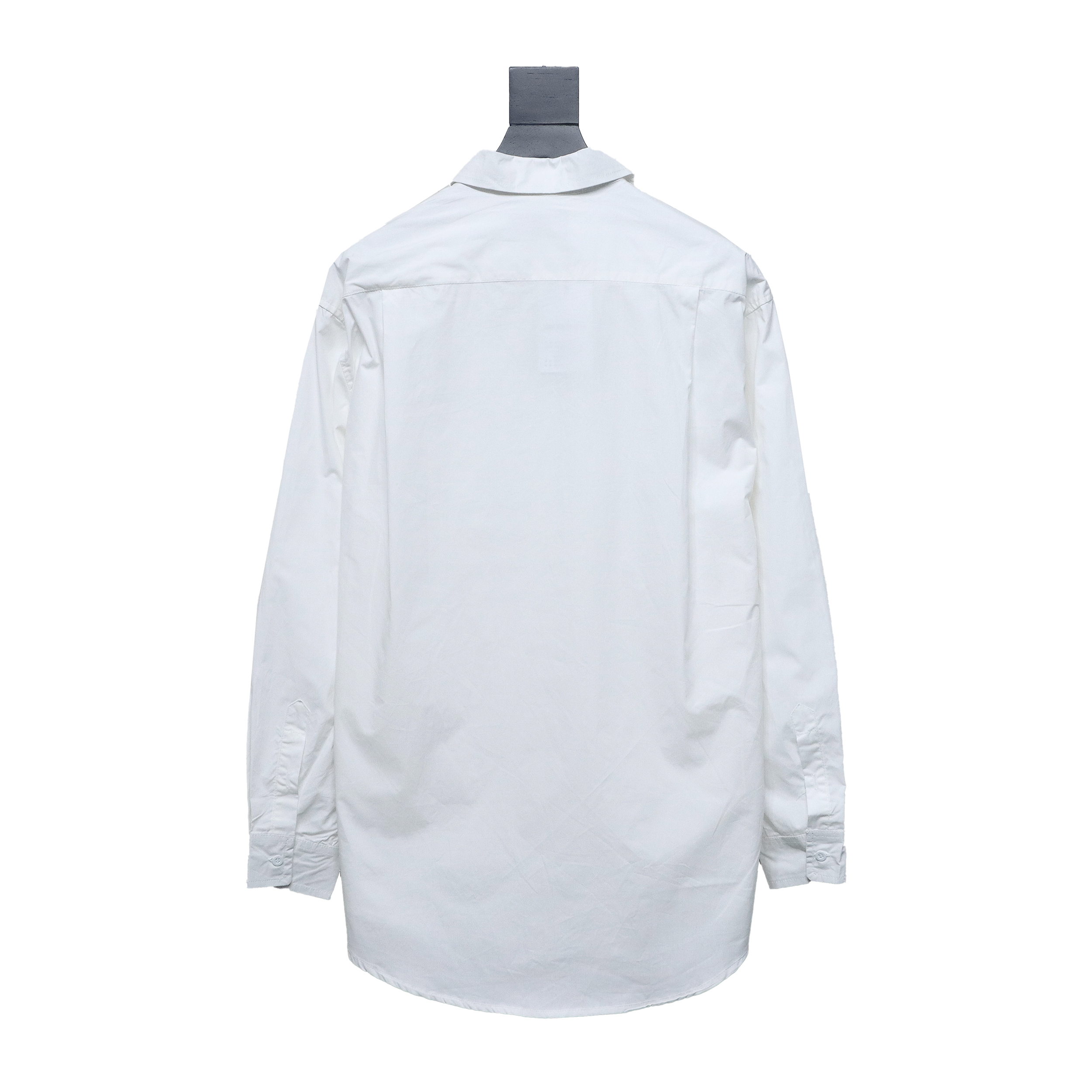 Balenciaga 24FW Neckline Lettering Embroidery Long Sleeve Shirt White