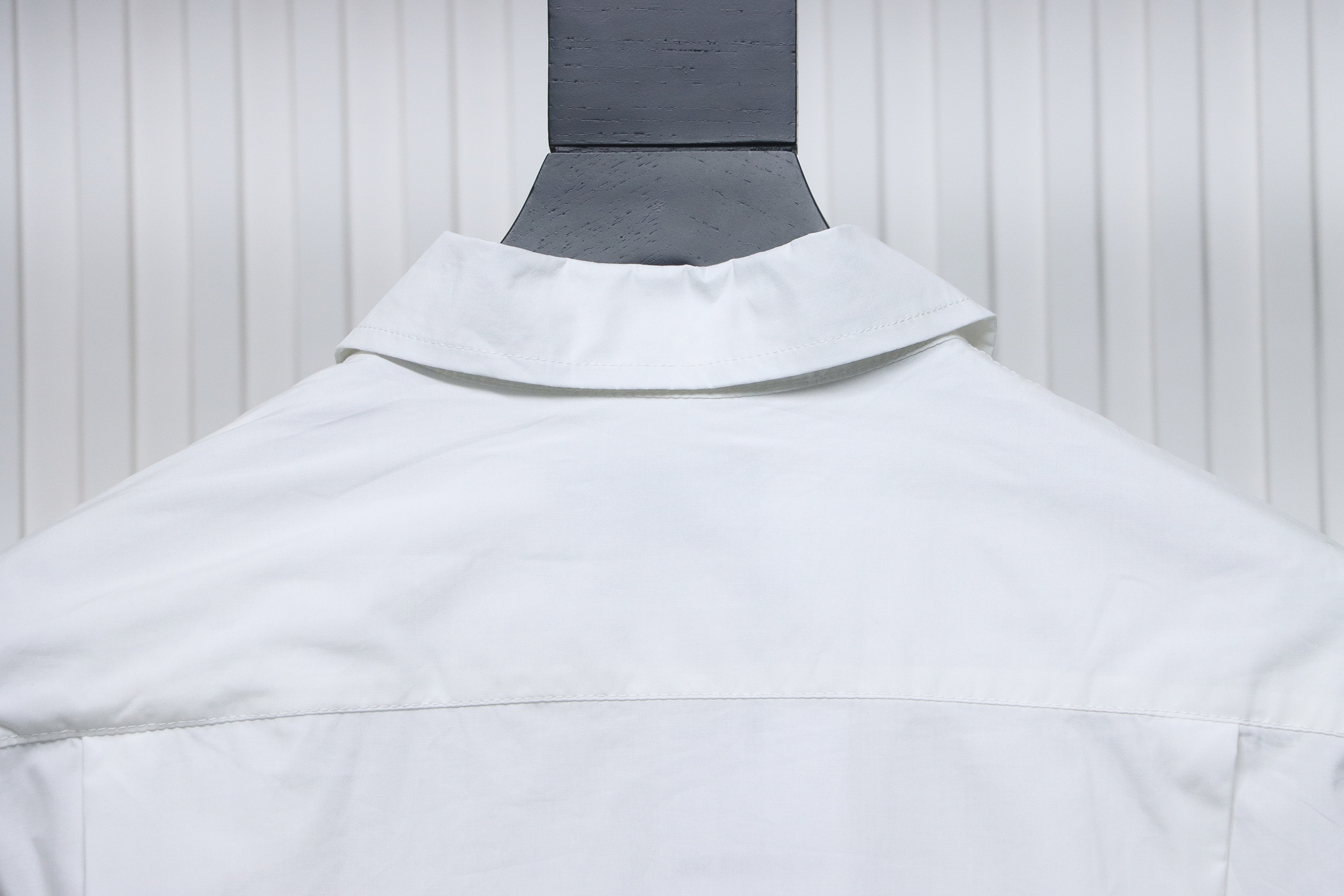 Balenciaga 24FW Neckline Lettering Embroidery Long Sleeve Shirt White