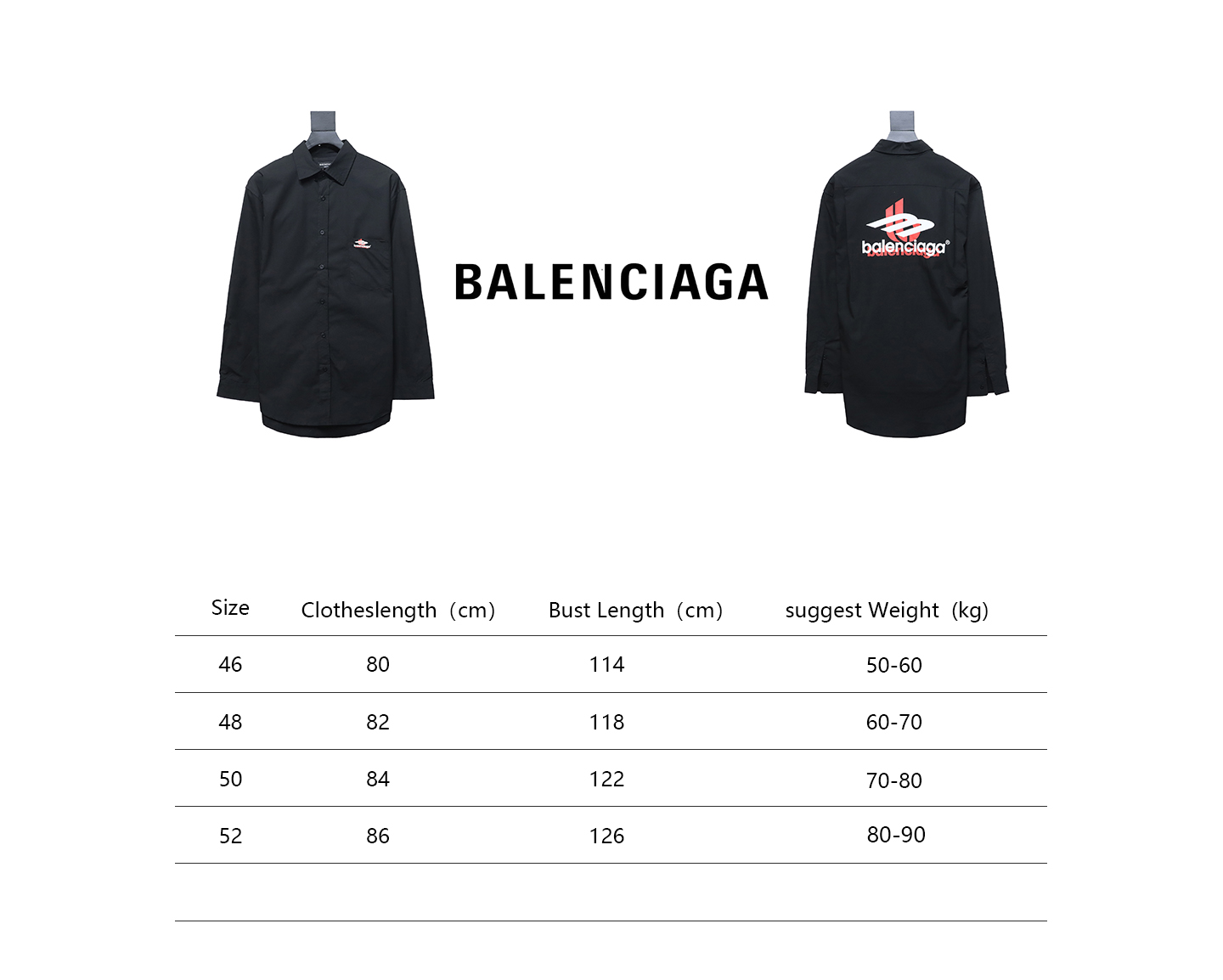 Balenciaga 24FW Red Phantom Print Long Sleeve Shirt Black