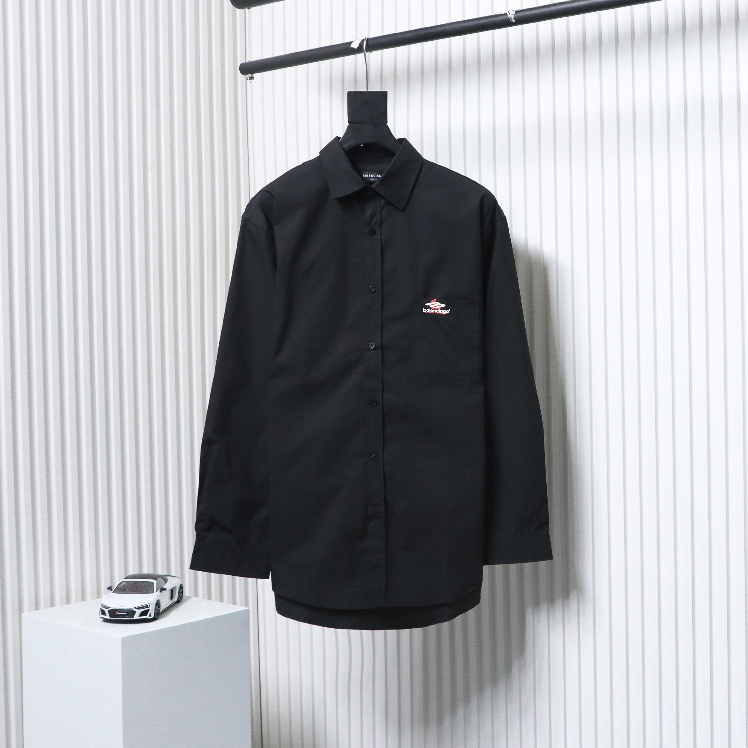 Balenciaga 24FW Red Phantom Print Long Sleeve Shirt Black