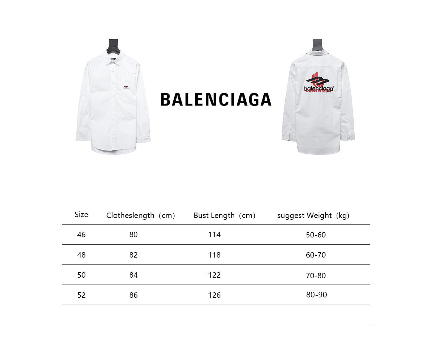 Balenciaga 24FW Red Phantom Print Long Sleeve Shirt White