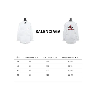 Balenciaga 24FW Red Phantom Print Long Sleeve Shirt White 02