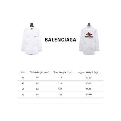 Balenciaga 24FW Red Phantom Print Long Sleeve Shirt White 02