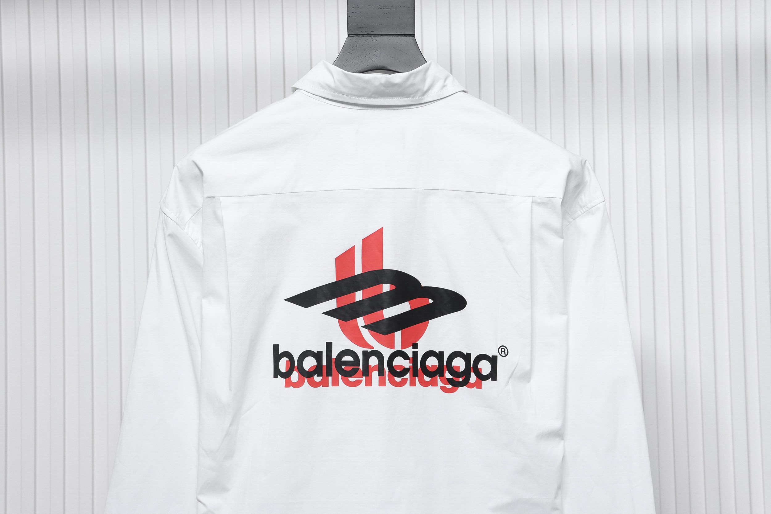 Balenciaga 24FW Red Phantom Print Long Sleeve Shirt White