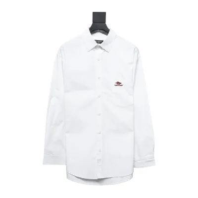 Balenciaga 24FW Red Phantom Print Long Sleeve Shirt White 01