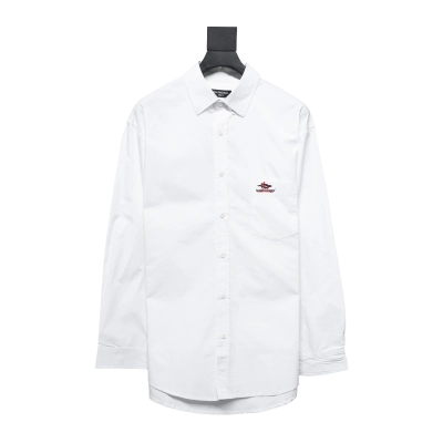 Balenciaga 24FW Red Phantom Print Long Sleeve Shirt White 01