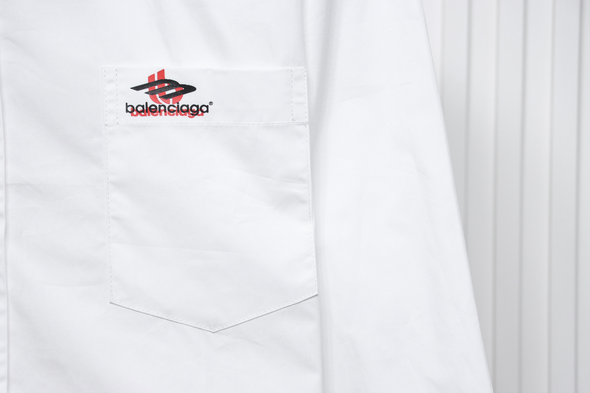 Balenciaga 24FW Red Phantom Print Long Sleeve Shirt White