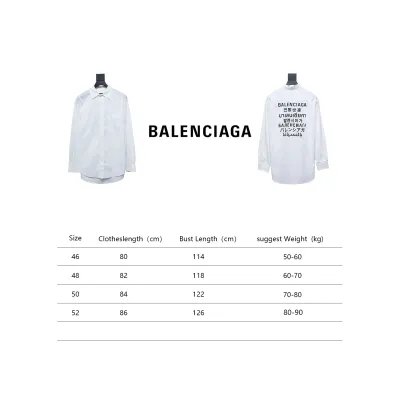 Balenciaga 24FW Seven Languages Print Long Sleeve Shirt 02