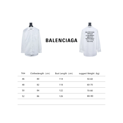 Balenciaga 24FW Seven Languages Print Long Sleeve Shirt 02