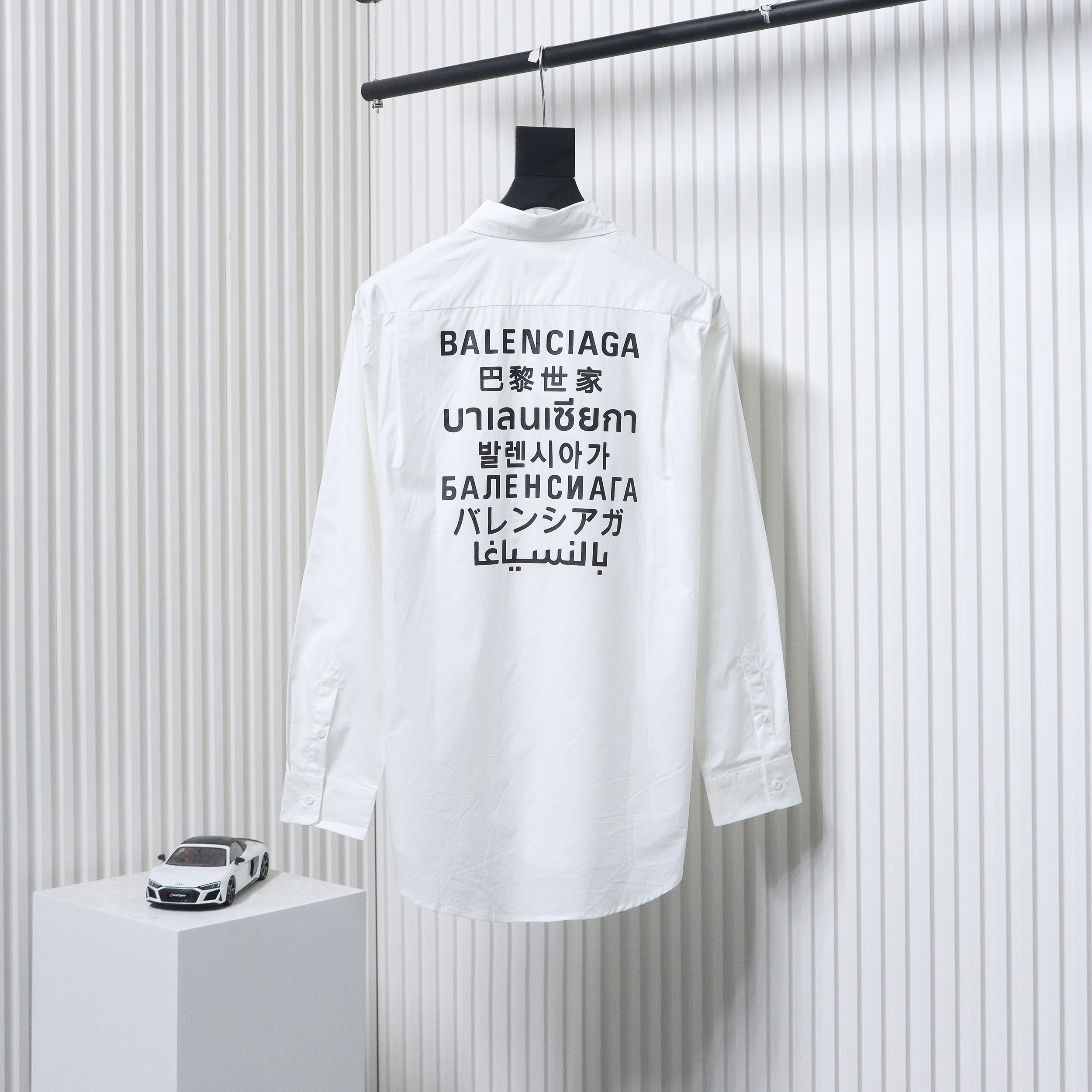 Balenciaga 24FW Seven Languages Print Long Sleeve Shirt