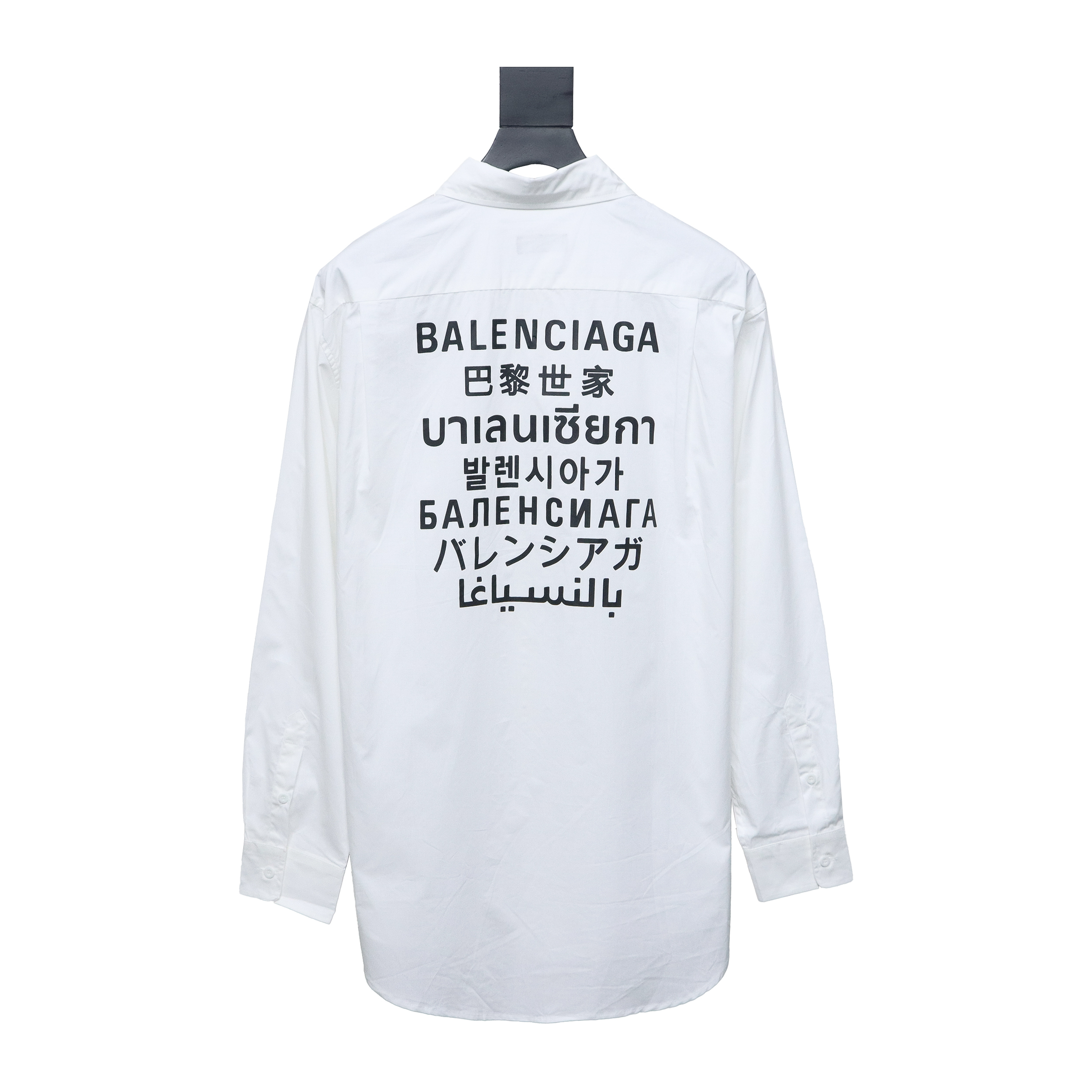 Balenciaga 24FW Seven Languages Print Long Sleeve Shirt