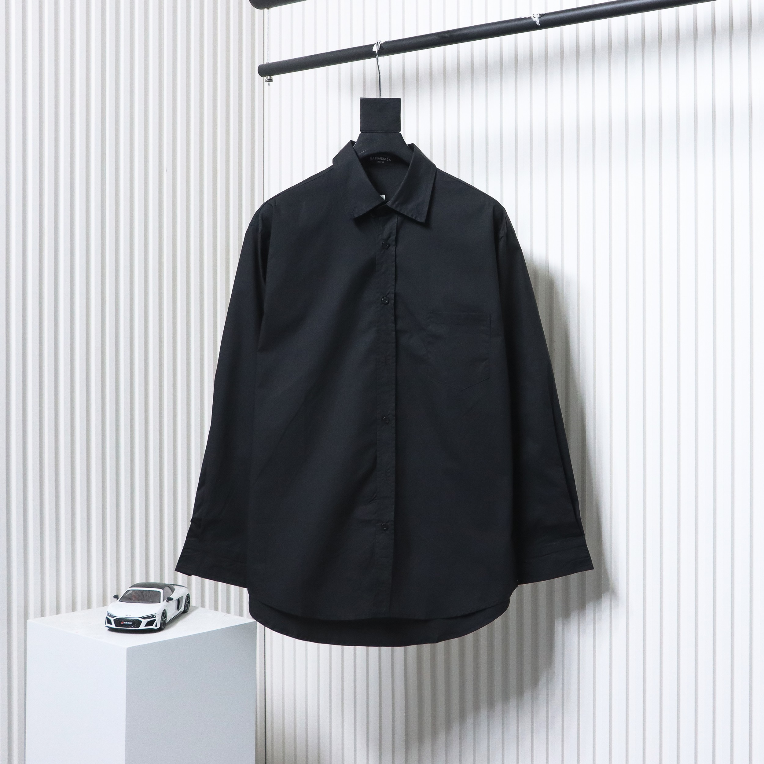 Balenciaga 24FW Yellow Tape Print Long Sleeve Shirt