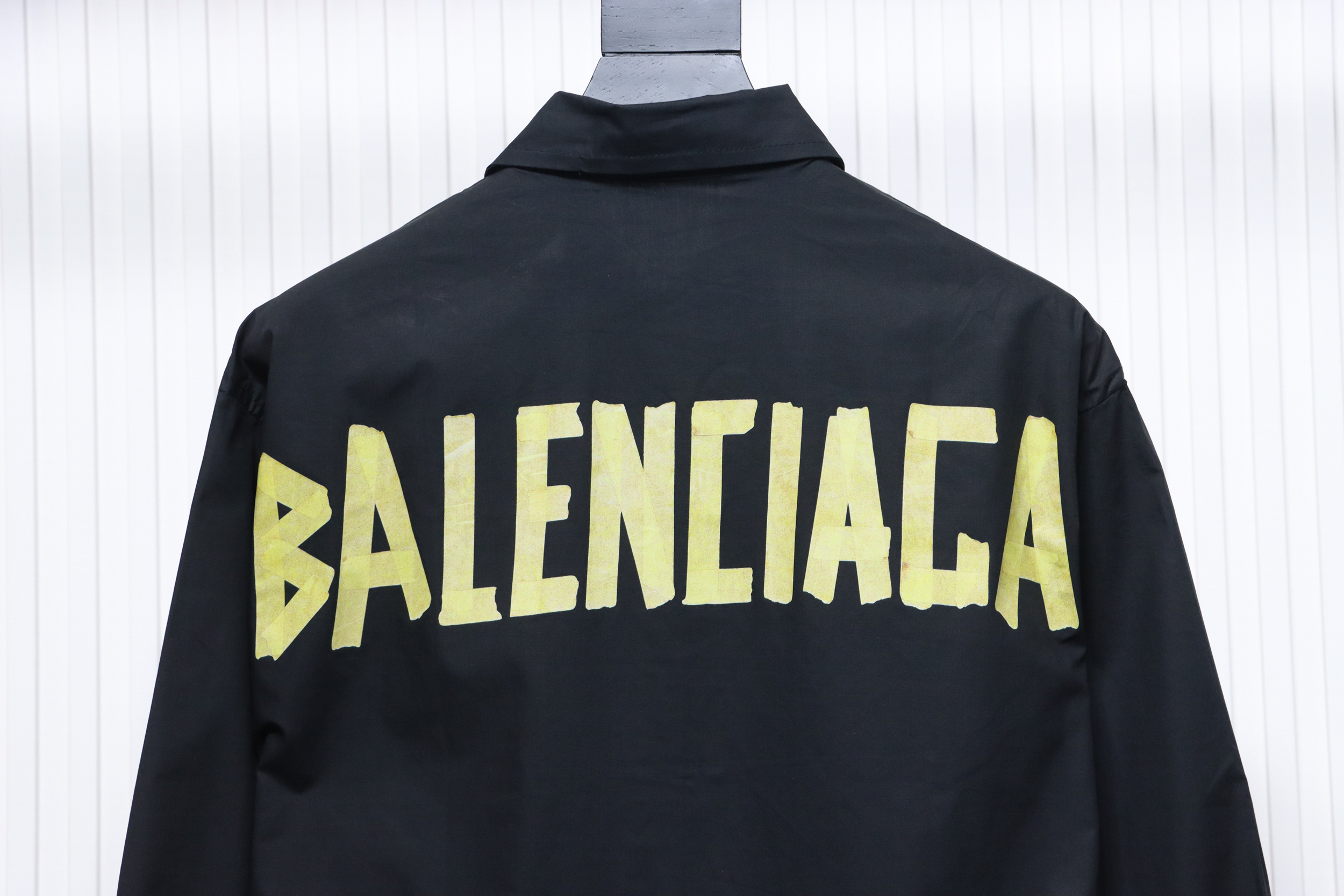 Balenciaga 24FW Yellow Tape Print Long Sleeve Shirt